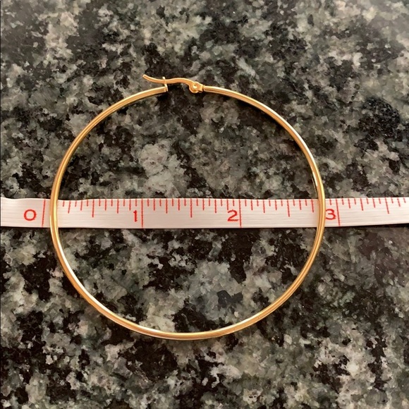 Stainless steel Large Hoop Earrings 3 Inches - Picture 5 of 5